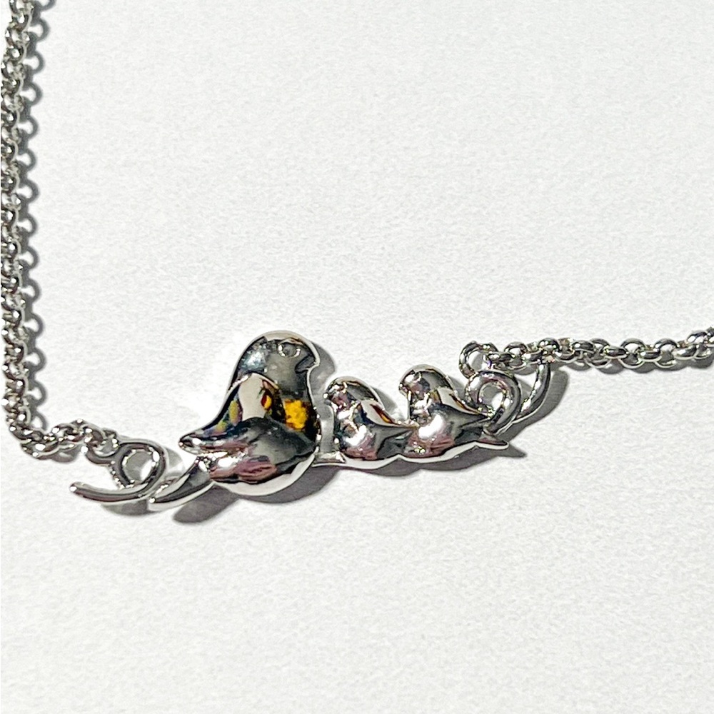Sterling Silver Momma Bird With Two Baby Chicks 18" Necklace - Picture 5 of 5